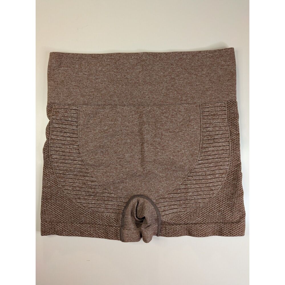 Women’s Seamless High Waist Workout Shorts Brown Size Medium Scrunch Butt